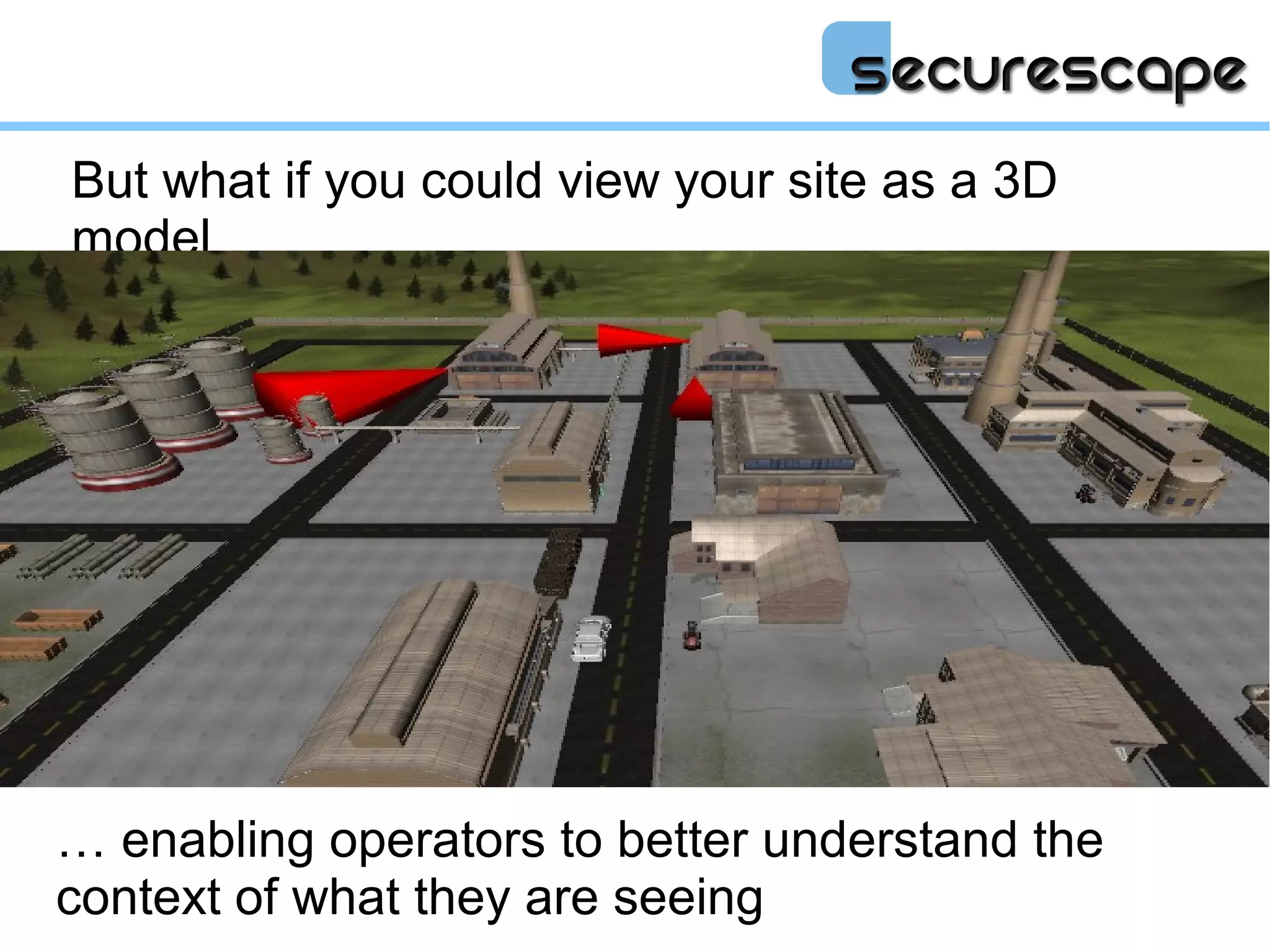 But what if you could view your site as a 3D
model




… enabling operators to better understand the
context of what they are seeing
 