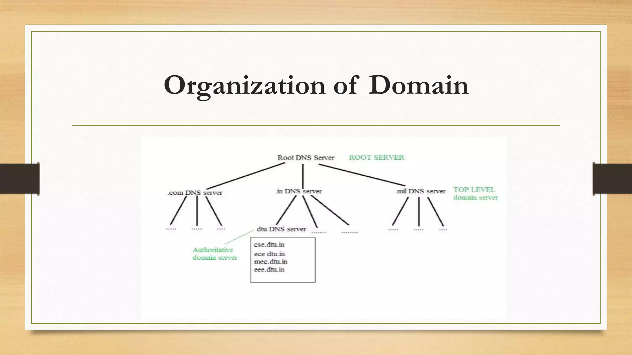Organization of Domain
 