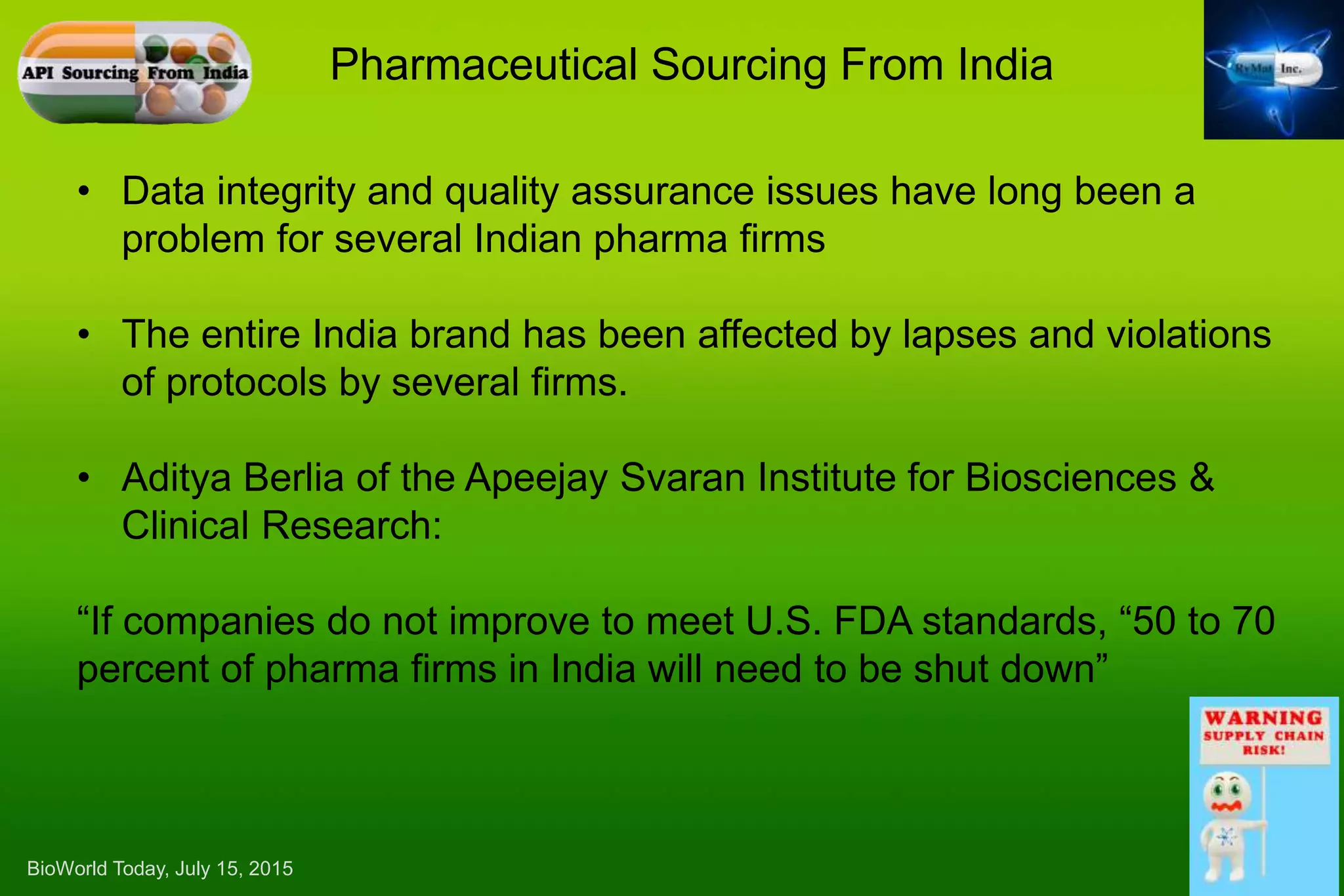 Security Of The Pharmaceutical Supply Chain - Part 4b: The ...