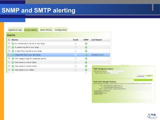 SNMP and SMTP alerting




                         17
 