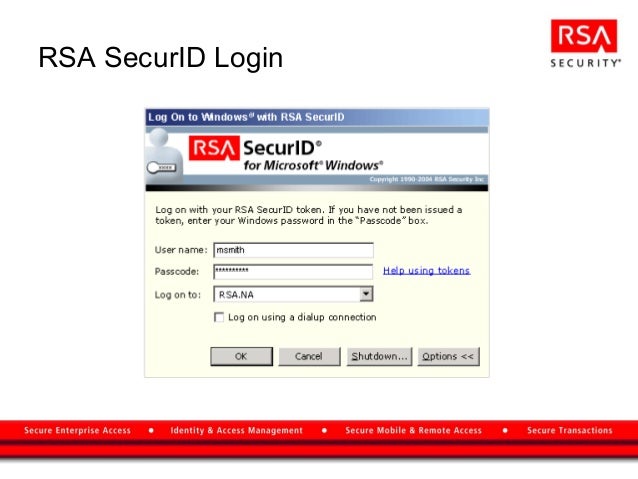 RSA Secur id for windows