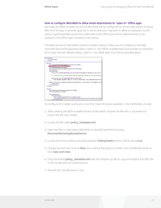 Securing and Managing Offce 365 with XenMobile | PDF