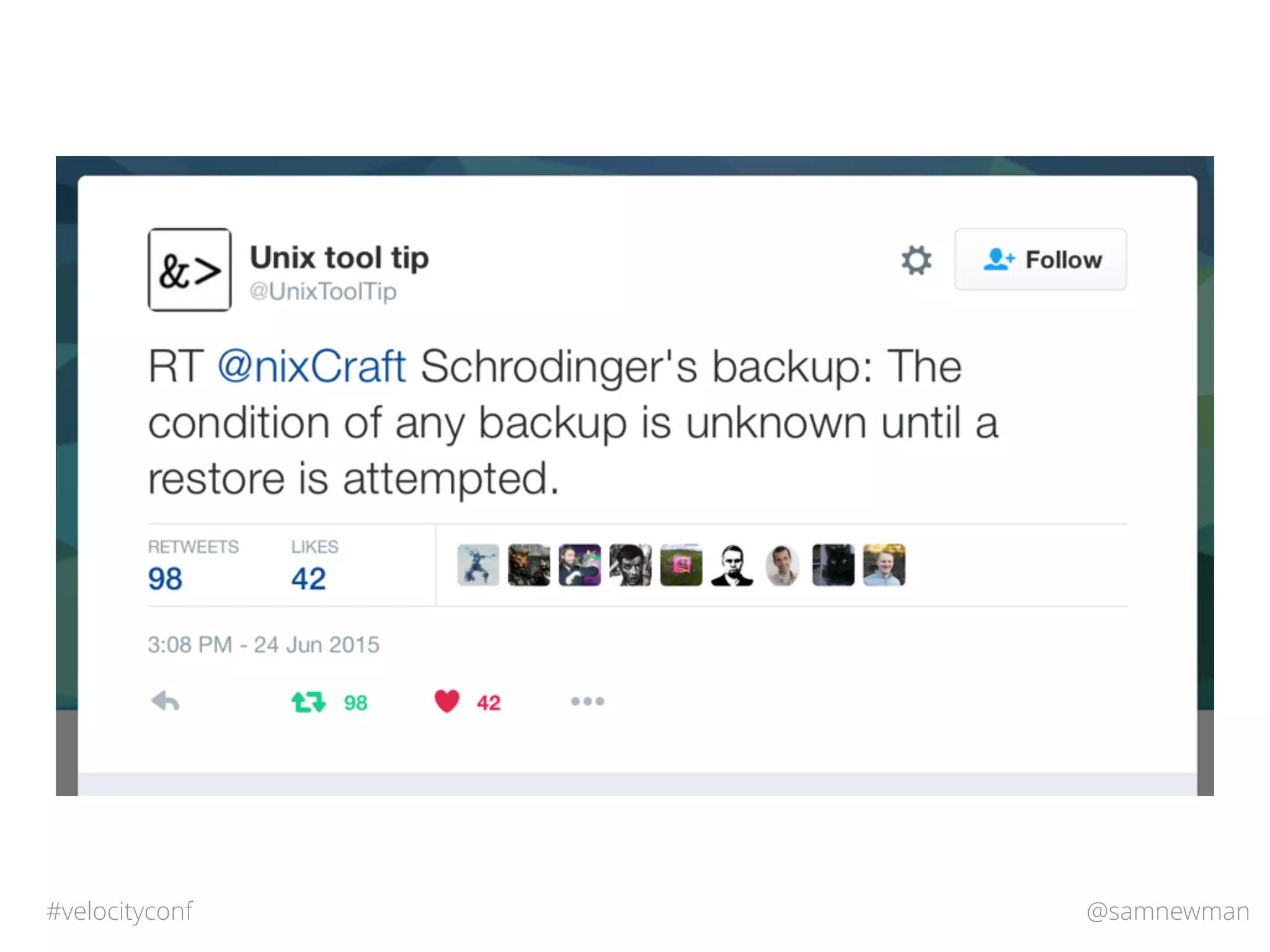 @samnewman#velocityconf
 