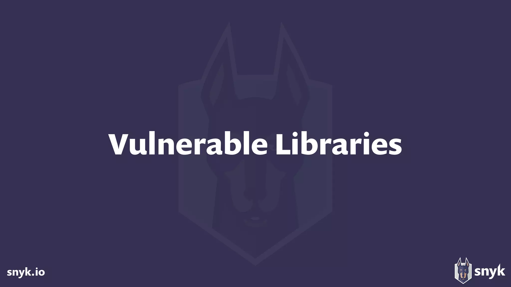 snyk.io
Vulnerable Libraries
 
