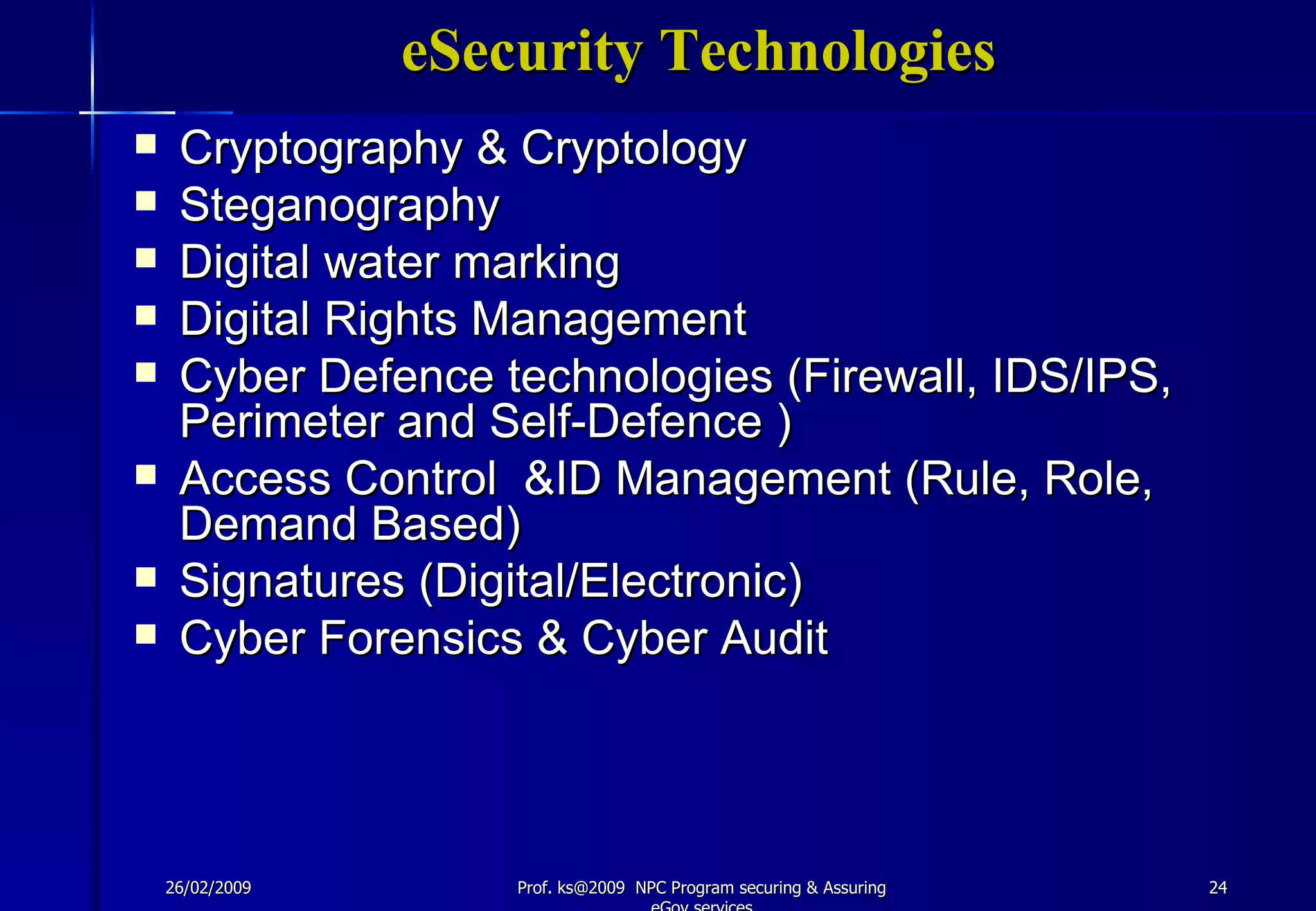 Securing & Asuring E Governance Services