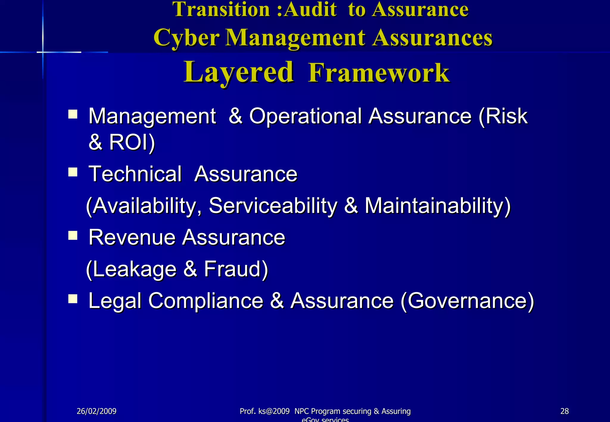 Securing & Asuring E Governance Services