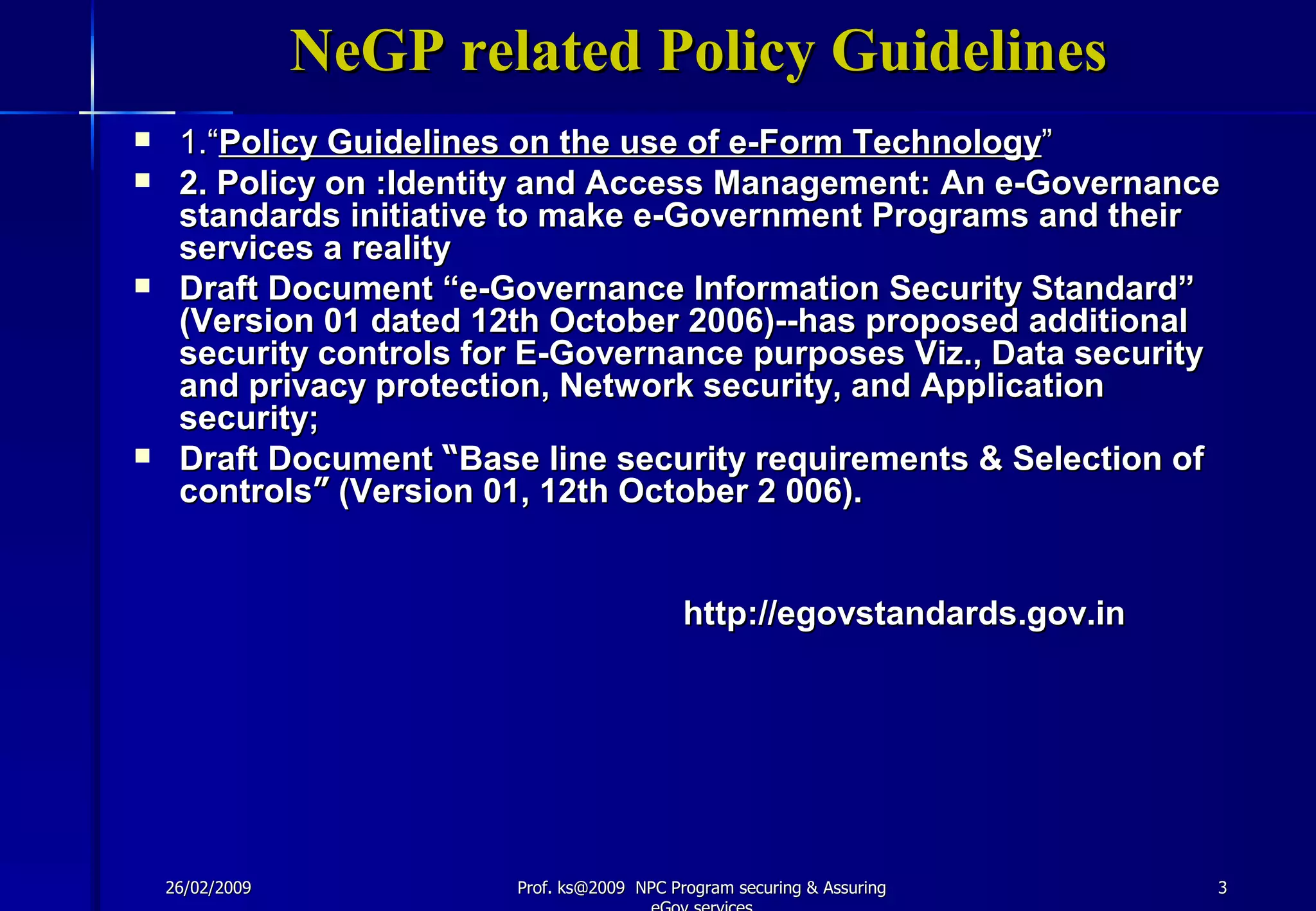 Securing & Asuring E Governance Services