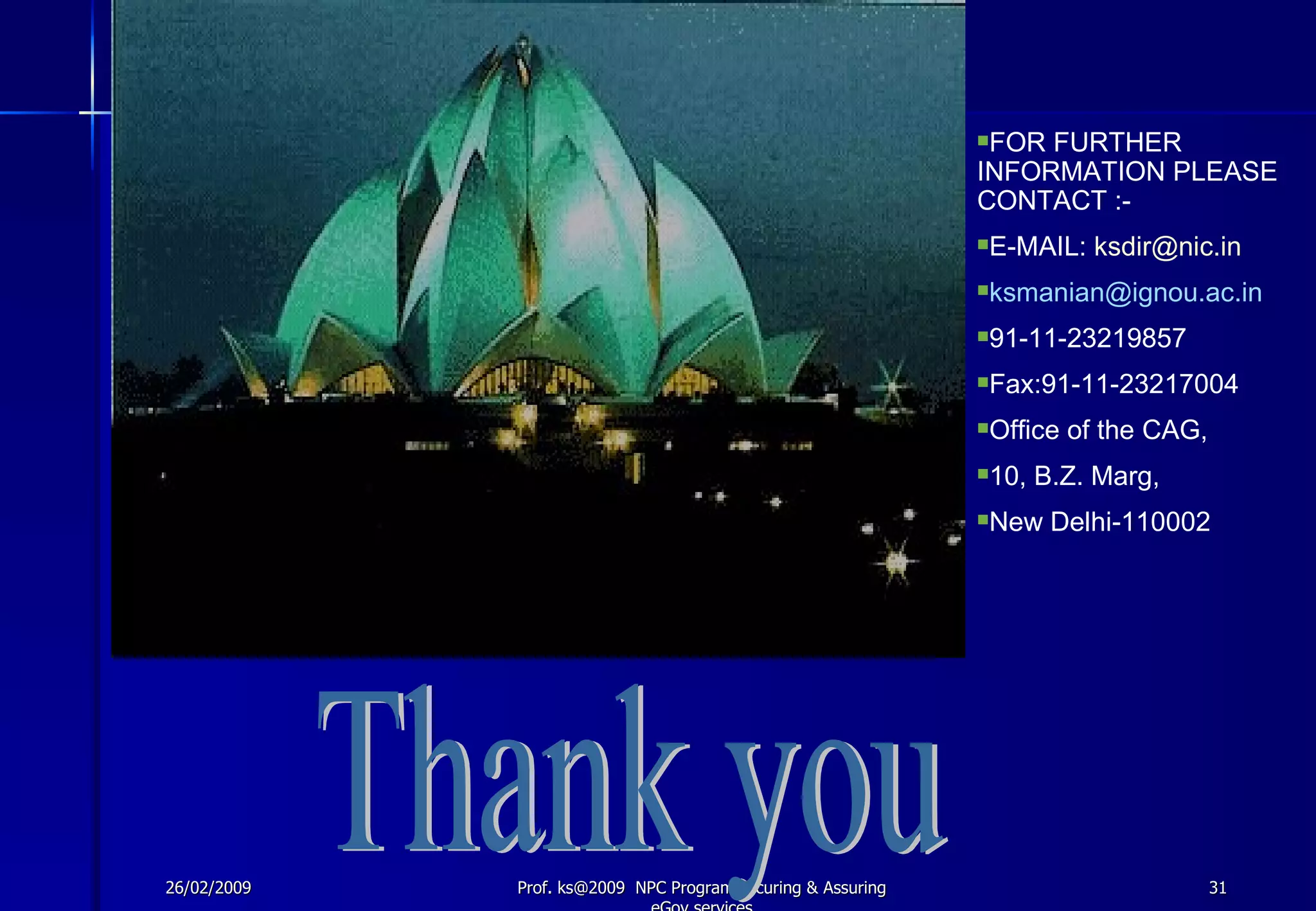 Securing & Asuring E Governance Services