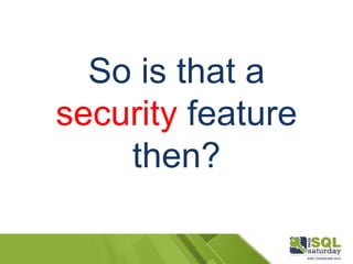 Securing SQL Azure DB? How? | PPT