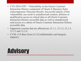 Oracle Cve Securing broken access controls on Oracle E-business suite | PPTX