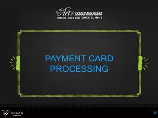 PAYMENT CARD
PROCESSING
30
 
