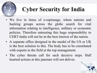 Securing Indian Cyberspace Shojan