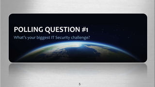 POLLING QUESTION #1
What’s your biggest IT Security challenge?
5
 