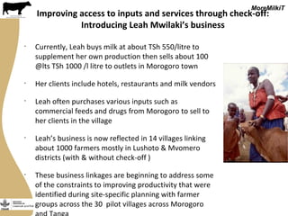 Securing more income for the marginalized in Tanzania through dairy market hubs