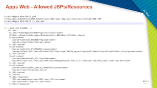 Apps Web - Allowed JSPs/Resources
 