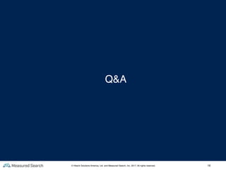 19
Q&A
© Hitachi Solutions America, Ltd. and Measured Search, Inc. 2017, All rights reserved.
 