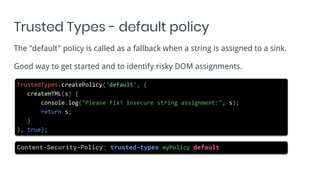 Closure Dom Type Trusted Types - Securing the DOM from the bottom up (JSNation Amsterdam ...