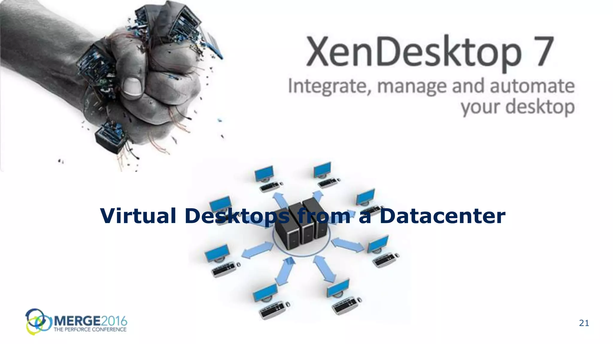 21
Virtual Desktops from a Datacenter
 