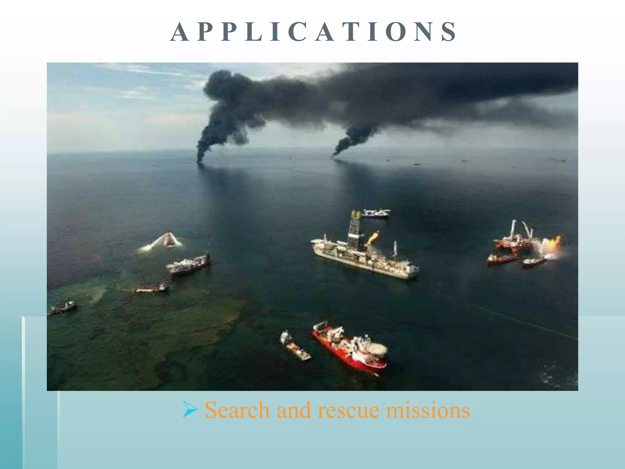 APPLICATIONS




 Search and rescue missions
 