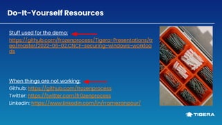 Stuff used for the demo:
https://github.com/frozenprocess/Tigera-Presentations/tr
ee/master/2022-06-02.CNCF-securing-windows-workloa
ds
Do-It-Yourself Resources
When things are not working:
Github: https://github.com/frozenprocess
Twitter: https://twitter.com/fr0zenprocess
Linkedin: https://www.linkedin.com/in/rramezanpour/
 