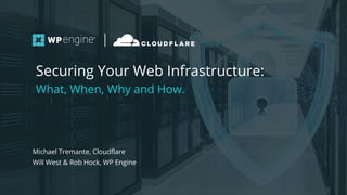 #wpewebinar
Michael Tremante, Cloudflare
Will West & Rob Hock, WP Engine
Securing Your Web Infrastructure:
What, When, Why and How.
 