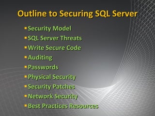 Securing you SQL Server - Denver, RMTT | PPT