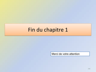 Fin du chapitre 1
156
Merci de votre attention
 