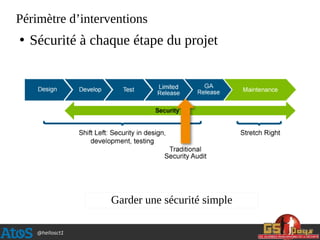 @hellosct1
Périmètre d’interventions
●
Sécurité à chaque étape du projet
Garder une sécurité simple
 