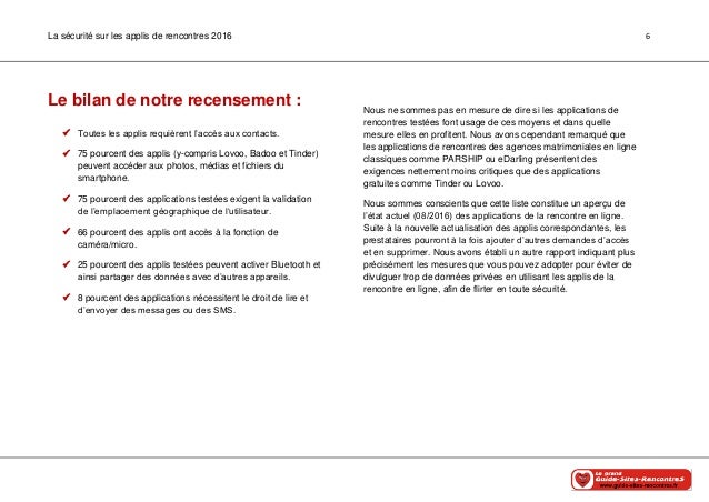 Application de sécurité de rencontres en ligne