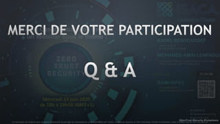 #ZeroTrust #Security #Compliance
Ce document est élaboré dans un esprit collaboratif de partage de connaissances et d’expériences de l’ISACA, Excelerate Systems et T&S Consulting. Utilisez le librement, mais n’oubliez pas de citer vos sources
 