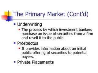 Securities markets | PPT