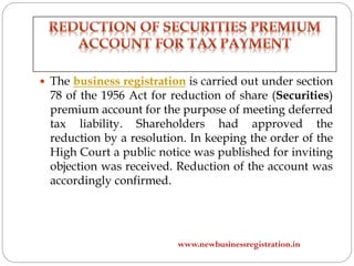 Securities premium account Slide 16
