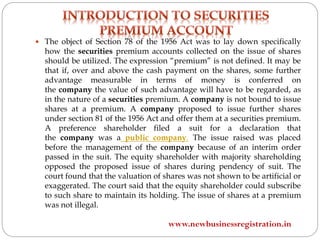 Securities premium account Slide 2