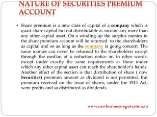 Securities premium account Slide 7