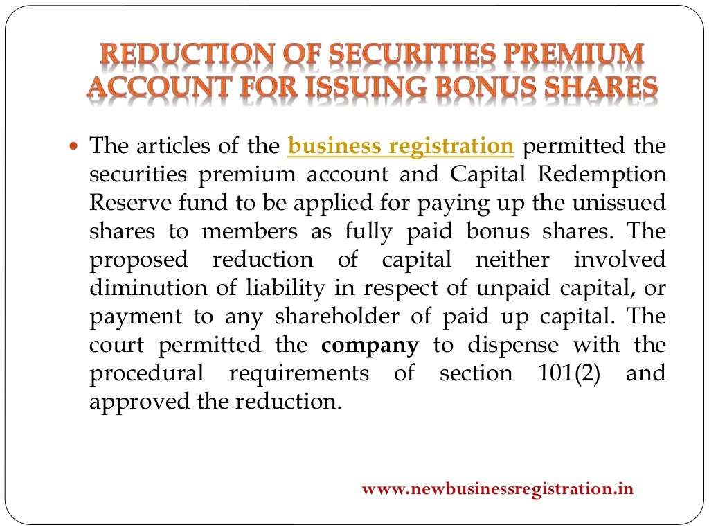 Securities Premium Account