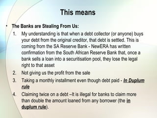 Current Situation
• YOUR BOND IS SETTLED
• BANK HAS BEEN PAID BY AN INVESTOR
 