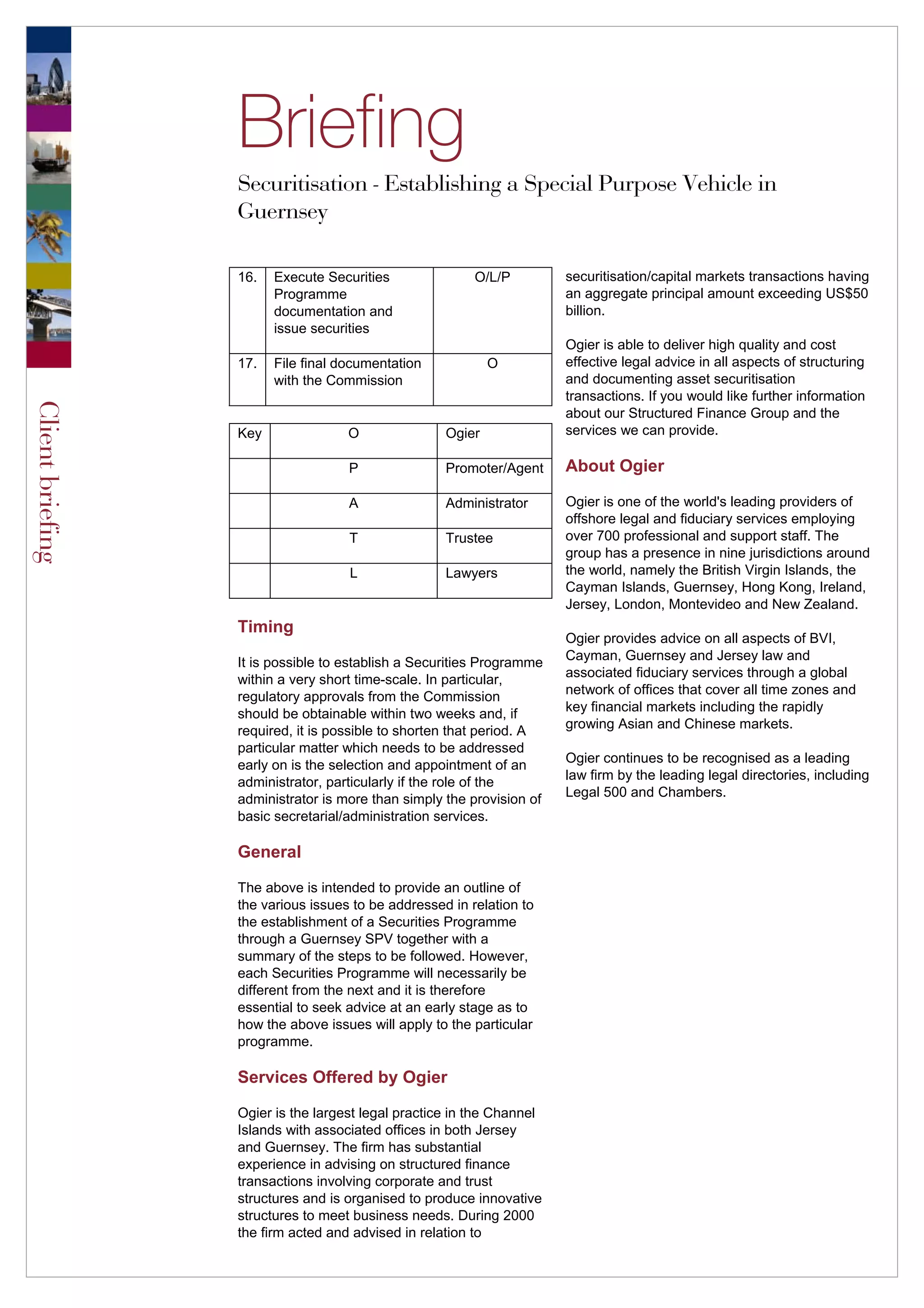 Securitization: Establishing a Special Purpose Vehicle in Guernsey