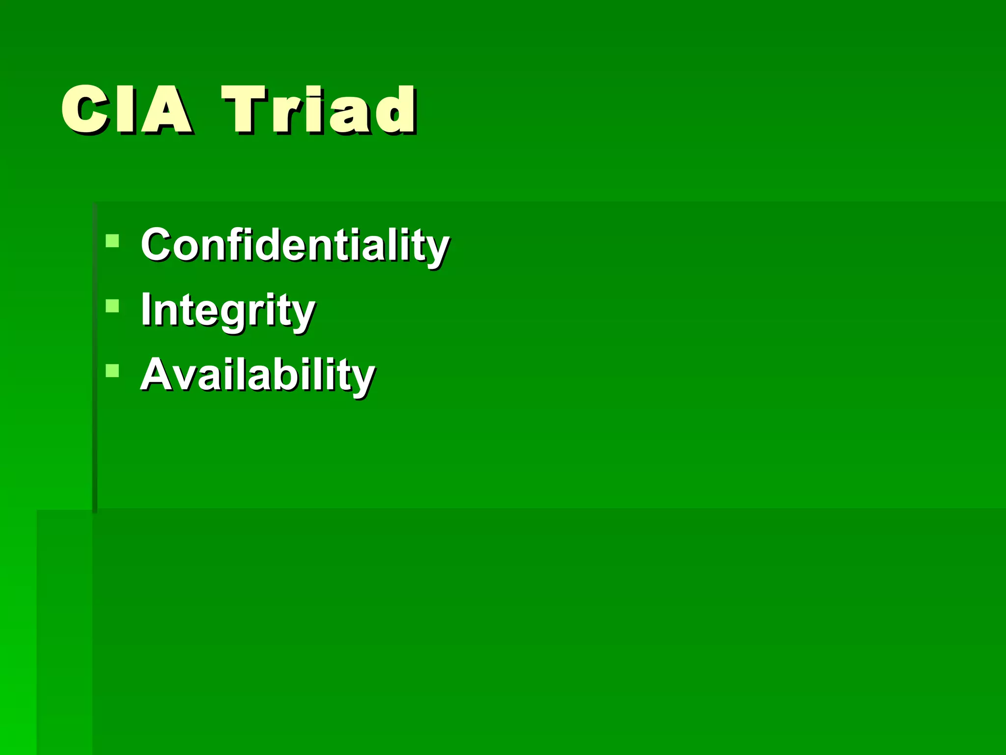 CIA Triad Confidentiality Integrity Availability 