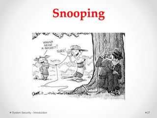 Snooping
System Security - Introduction 27
 