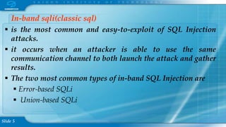 Computer security Description about SQL-Injection and SYN attacks | PPTX