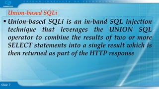 SQL injection and SYN attack | PPTX