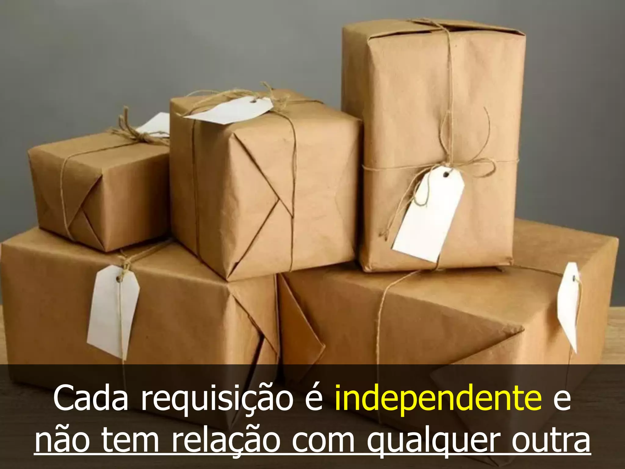 Cada requisição é independente e
não tem relação com qualquer outra
 