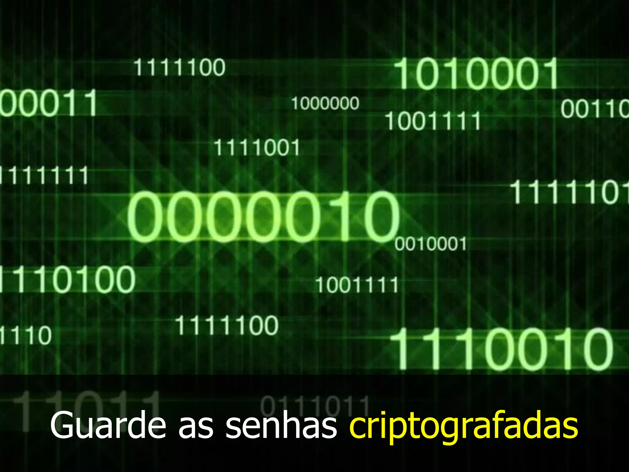Guarde as senhas criptografadas
 