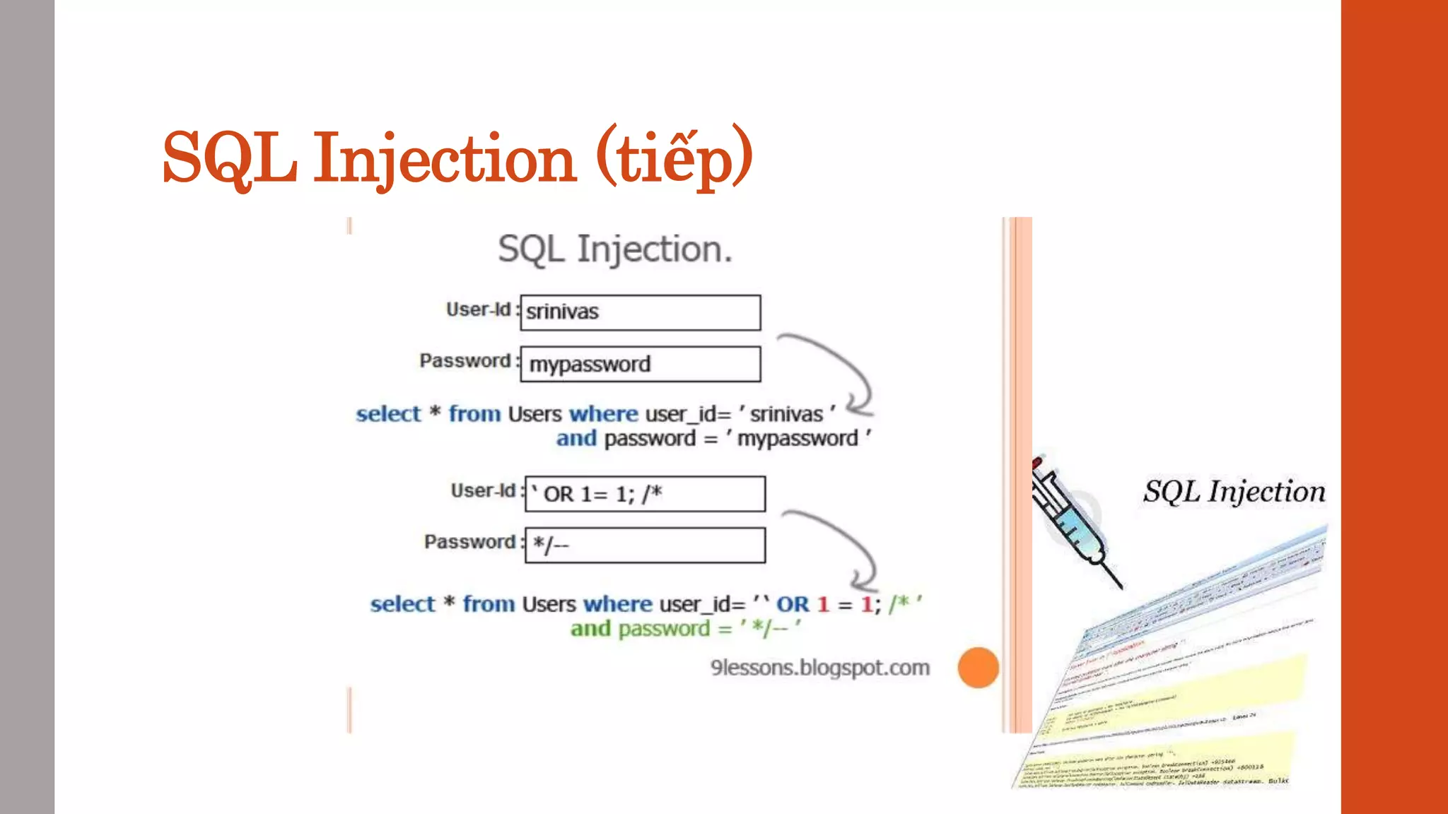 SQL Injection (tiếp)
 