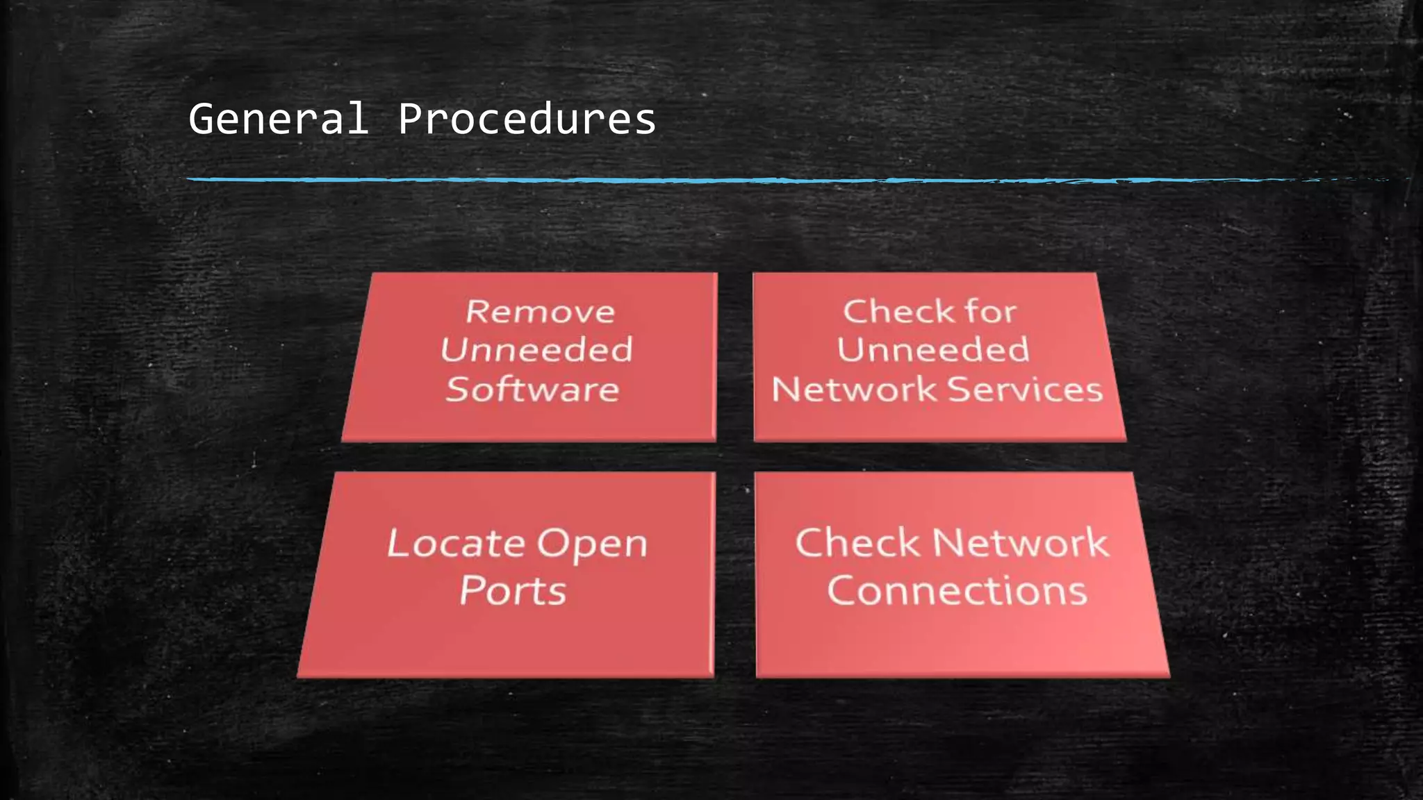 General Procedures
 