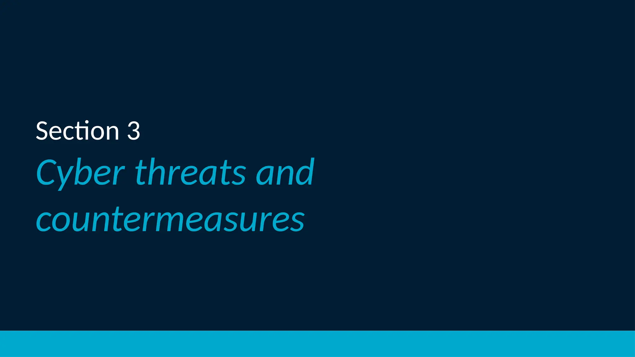 Section 3
Cyber threats and
countermeasures
 
