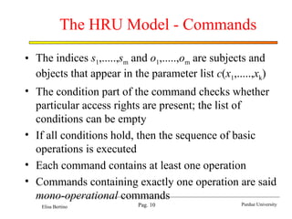 the hru model copy presentation for access control | PPT