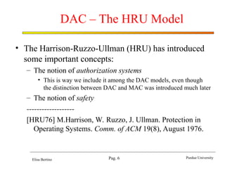 the hru model copy presentation for access control | PPT