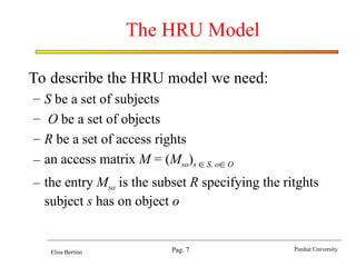 the hru model copy presentation for access control | PPT