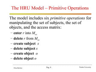 the hru model copy presentation for access control | PPT
